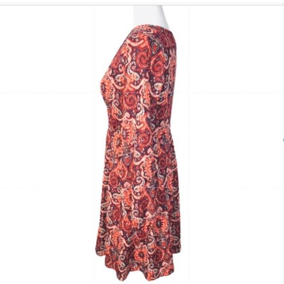 Anthropologie Maeve Purple Paisley Print Long Sleeve Dress Size Small NWOT - Picture 4 of 9